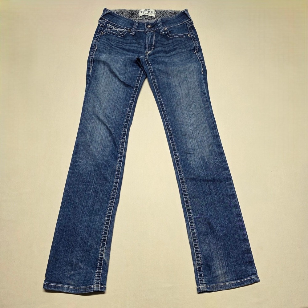 Ariat REAL Denim Women 27L Blue Jeans Bootcut Low Rise Straight Leg